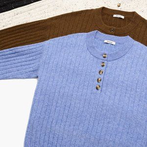 NWOT Madewell Bowden Henley Sweater in Coziest Yarn